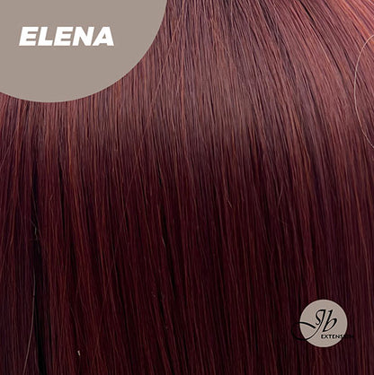 JBEXTENSION 22 Inches Straight Red Hime Cut Wig With Bangs ELENA Alexwigs