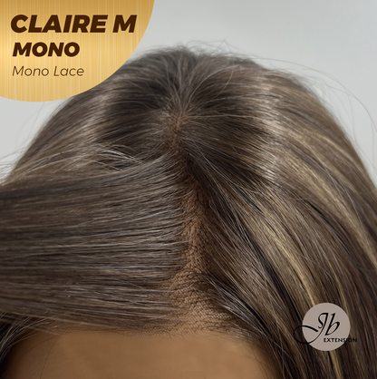 [PRE-ORDER] JBEXTENSION CLAIRE MONO Partial Monofilament Wig 22 Inches Brown With Highlight Partial Mono Lace Glueless Wig CLAIRE MONO【BENDY EAR TABS】 Alexwigs