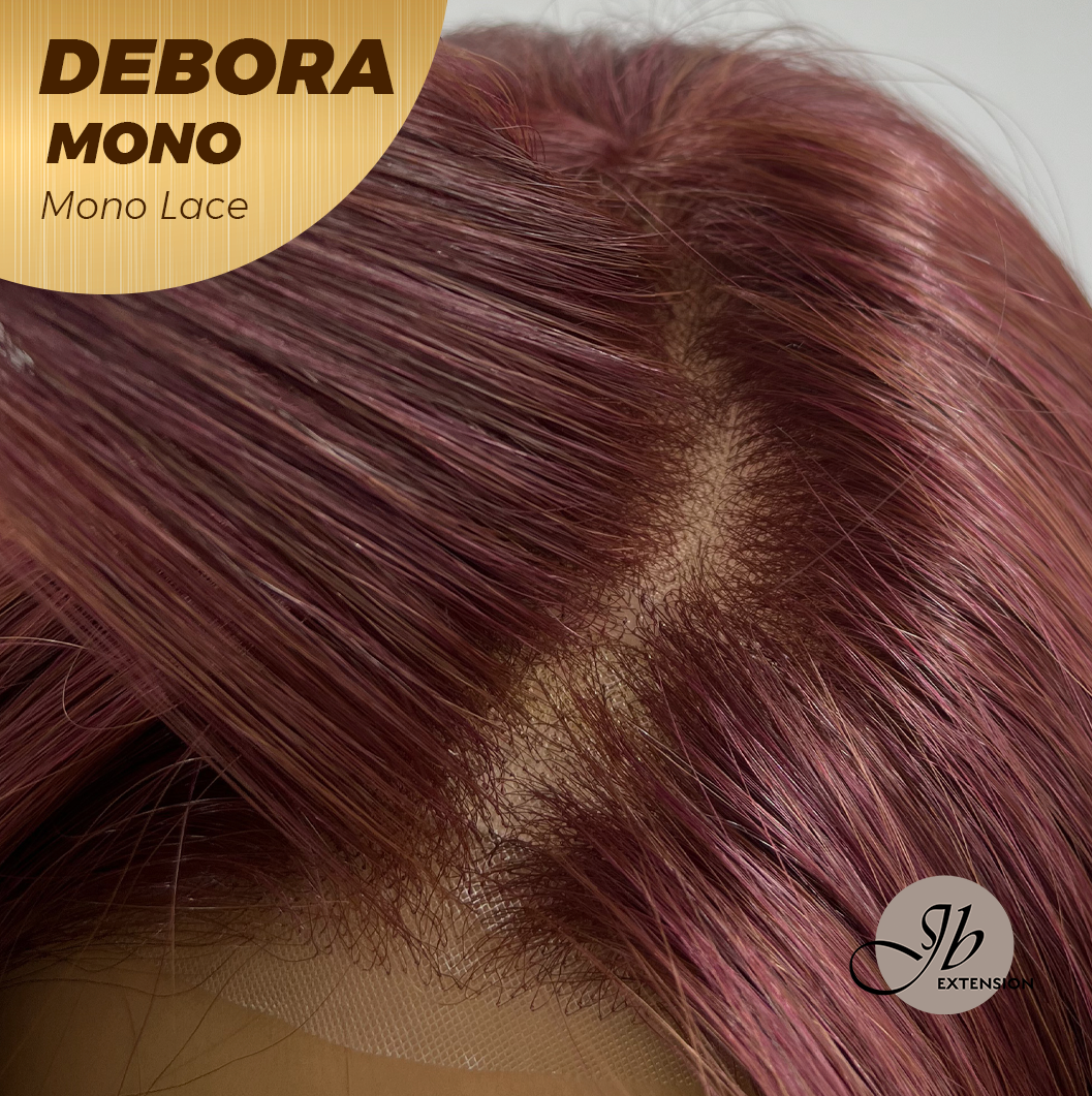 [PRE-ORDER] JBEXTENSION DEBORA MONO Monofilament Handmade Wig 6X5 Full Monofilament Hand Tied Top Wig 20 Inches Dark Red Mono Lace Wig With Anti-slip Silicone Strips Glueless Wig DEBORA MONO【BENDY EAR TABS】 Alexwigs