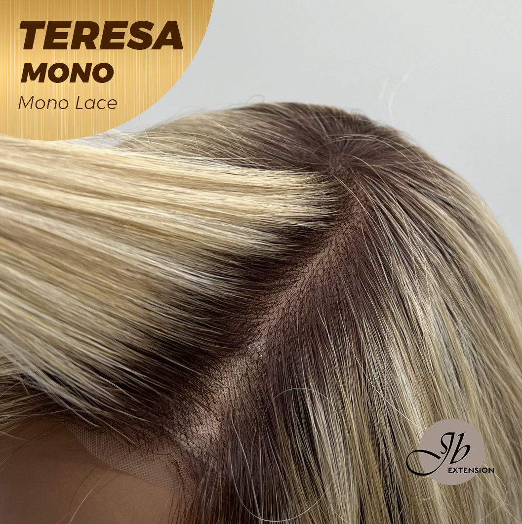 [PRE-ORDER] JBEXTENSION TERESA MONO 16INCH Monofilament Handmade Wig 6X5 Full Monofilament Hand Tied Top Wig 16 Inches Mix Blonde Curly Mono Lace Wig With Anti-slip Silicone Strips Glueless Wig TERESA MONO - 16Inch【BENDY EAR TABS】 Alexwigs