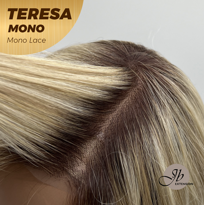 [PRE-ORDER] JBEXTENSION TERESA MONO 16INCH Monofilament Handmade Wig 6X5 Full Monofilament Hand Tied Top Wig 16 Inches Mix Blonde Curly Mono Lace Wig With Anti-slip Silicone Strips Glueless Wig TERESA MONO - 16Inch【BENDY EAR TABS】 Alexwigs