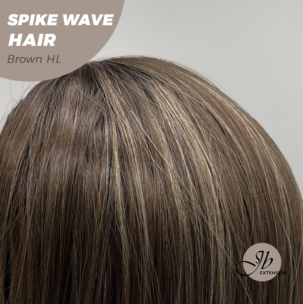 JBEXTENSION 24 Inches Long Curly Hair Brown Highlight Headband Wig SPIKE WAVE HAIR - BROWN HIGHLIGHT Alexwigs