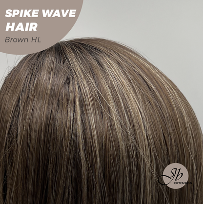 JBEXTENSION 24 Inches Long Curly Hair Brown Highlight Headband Wig SPIKE WAVE HAIR - BROWN HIGHLIGHT Alexwigs