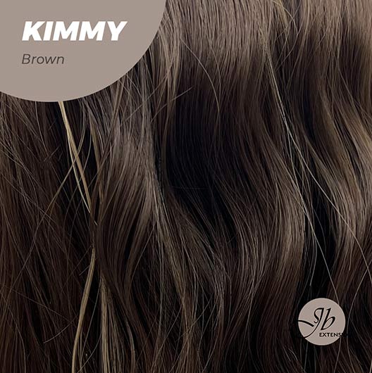 JBEXTENSION 24 Inches Brown With Highlight Body Wave With Bangs Wig KIMMY BROWN Alexwigs