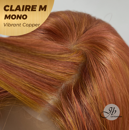 [PRE-ORDER] HOT OF SEASON -  CLAIRE MONO VIBRANT COPPER Partial Monofilament Wig 22 Inches Vibrant Copper Partial Mono Lace Glueless Wig Claire Mono Vibrant Copper【BENDY EAR TABS】 Alexwigs