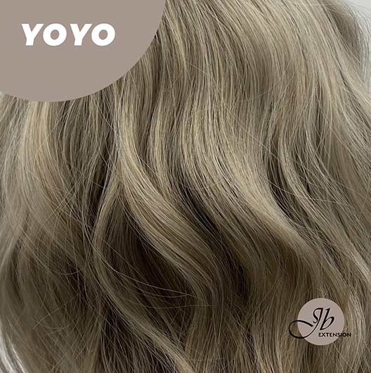 JBEXTENSION 22 Inches Grey Body Wave Wig With Full Bangs YOYO Alexwigs