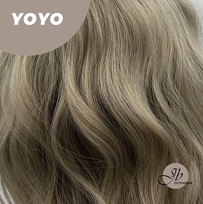 JBEXTENSION 22 Inches Grey Body Wave Wig With Full Bangs YOYO Alexwigs