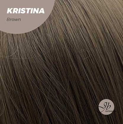 JBEXTENSION 25 Inches Brown Curly Wig With Full Bangs KRISTINA BROWN Alexwigs