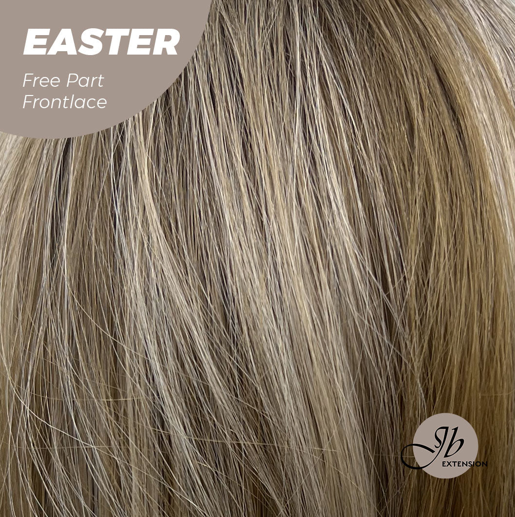 JBEXTENSION 25 Inches Mix Blonde Curly Free Part Pre-Cut Frontlace Glueless Wig EASTER Alexwigs
