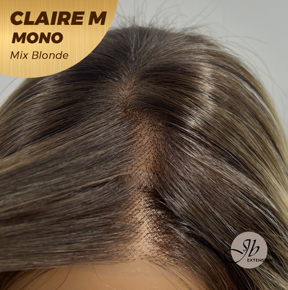 [PRE-ORDER] JBEXTENSION CLAIRE MONO MIX BLONDE Partial Monofilament Wig 22 Inches Mix Blonde Partial Mono Lace Glueless Wig CLAIRE MONO MIX BLONDE【BENDY EAR TABS】 Alexwigs