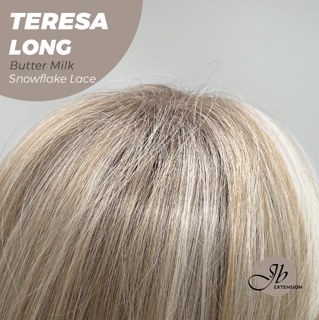 JBEXTENSION 22 Inches Long Butter Milk Pre-Cut Snowflake Lace Frontlace Glueless Wig TERESA LONG BUTTER MILK【PERMATEASE】【BENDY EAR TABS】 Alexwigs