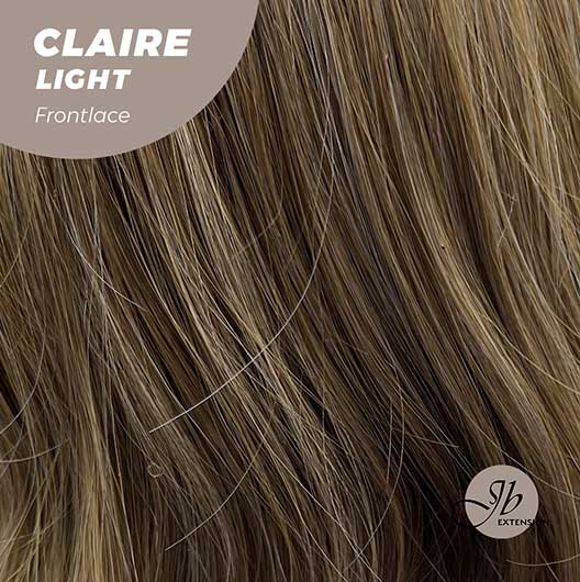 JBEXTENSION 24 Inches Body Wave Light Brown With Highlight Pre-Cut Frontlace Glueless Wig CLAIRE LIGHT Alexwigs