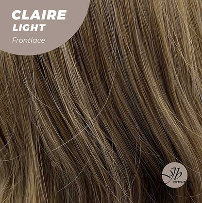 JBEXTENSION 24 Inches Body Wave Light Brown With Highlight Pre-Cut Frontlace Glueless Wig CLAIRE LIGHT Alexwigs
