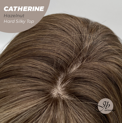 JBEXTENSION 25 Inches Scalpiana Hazelnut 3.5X4 Hard Silky Top Natural Scalp Effect Wig With Bangs CATHERINE HAZELNUT Alexwigs