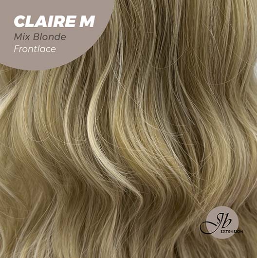 JBEXTENSION 22 Inches Body Wave Mix Blonde Pre-Cut Frontlace Glueless Wig CLAIRE M BLONDE Alexwigs