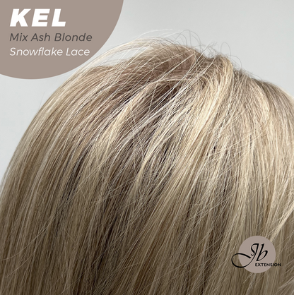 JBEXTENSION 22 Inches Mix Ash Blonde Pre-Cut Snowflake Lace Frontlace Glueless Wig KEL MIX ASH BLONDE【PERMATEASE】【BENDY EAR TABS】- M/L Alexwigs