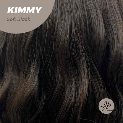 JBEXTENSION 24 Inches Soft Black Body Wave With Bangs Wig KIMMY SOFT BLACK Alexwigs