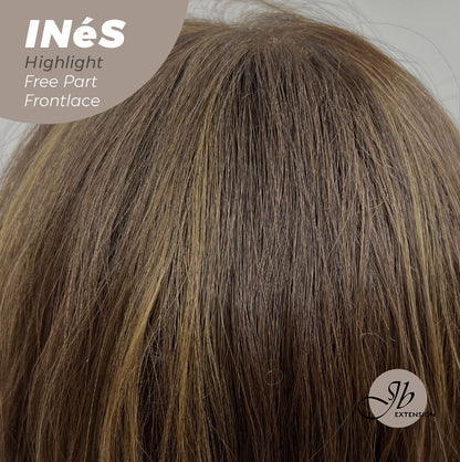 JBEXTENSION 22 Inches Brown With Highlight Body Wave Pre-Cut Free Part Frontlae Glueless Wig INéS HIGHLIGHT Alexwigs