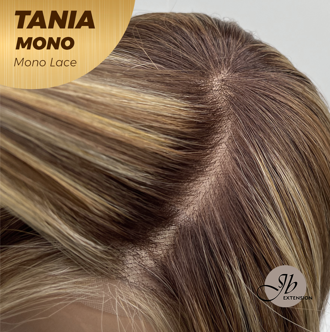 [PRE-ORDER] JBEXTENSION TANIA MONO Monofilament Handmade Wig 6X5 Full Monofilament Hand Tied Top Wig 18 Inches Butter Cream Mono Lace Wig With Anti-slip Silicone Strips Glueless Wig TANIA MONO【BENDY EAR TABS】 Alexwigs