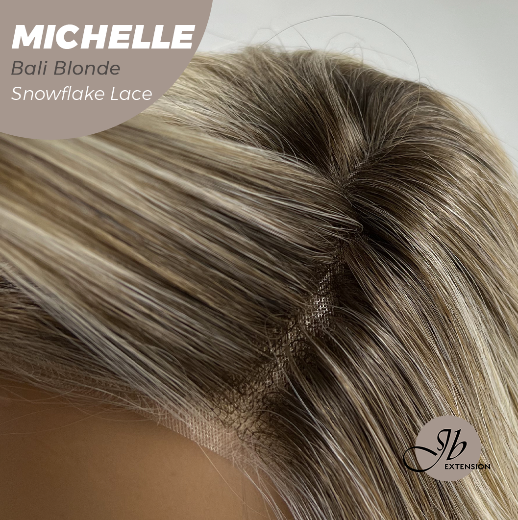 [PRE-ORDER] JBEXTENSION 10 Inches Bali Blonde Pre-Cut Side Part Snowflake Lace Frontlace Glueless Wig MICHELLE BALI BLONDE【BENDY EAR TABS】- S/M Alexwigs