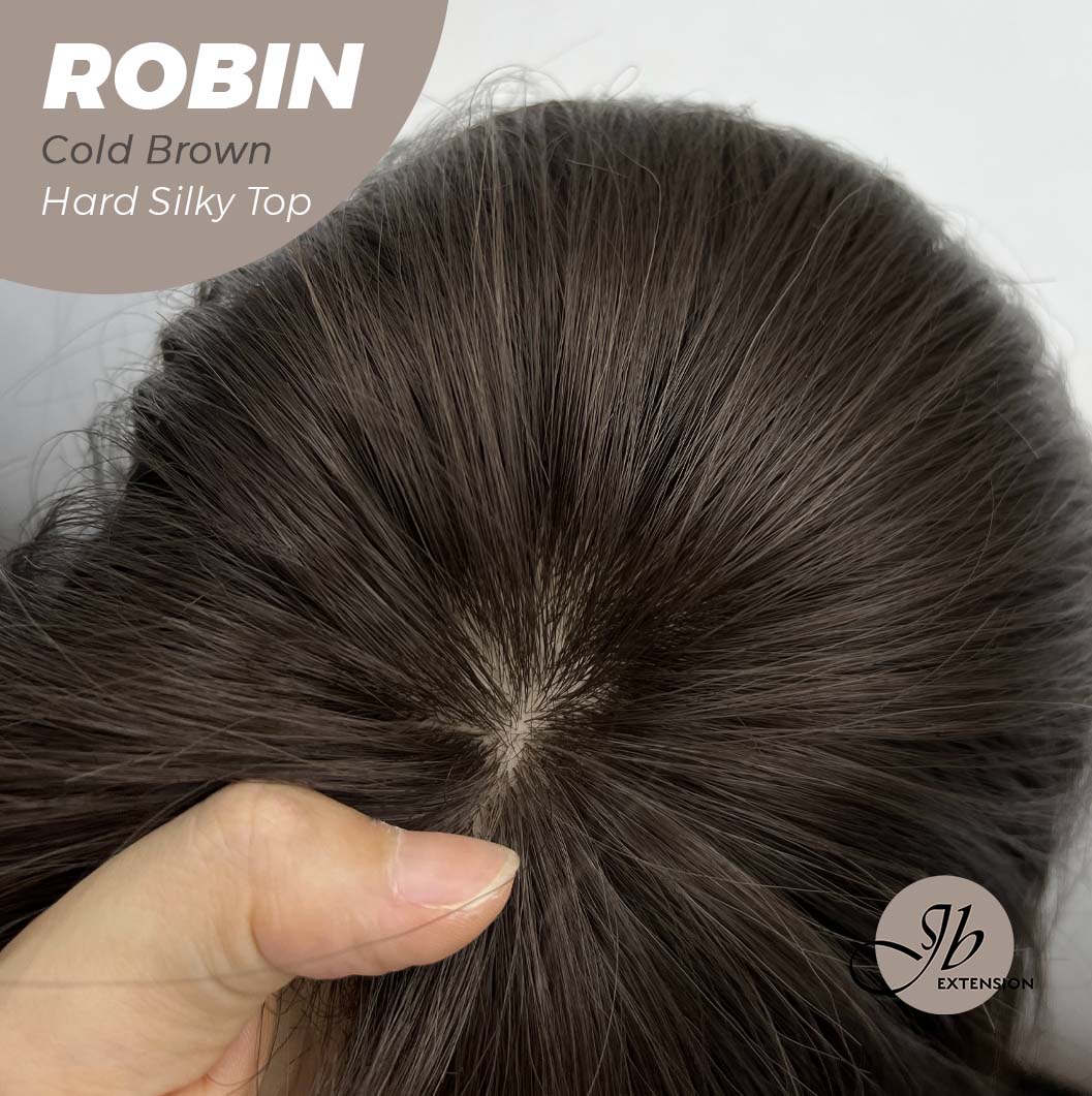 JBEXTENSION 22 Inches  Scalpiana Cold Brown Wolf Cut 3.5X4 Hard Silky Top Natural Scalp Effect Wig ROBIN COLD BROWN Alexwigs