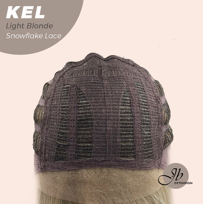 JBEXTENSION 22 Inches Light Blonde Pre-Cut Snowflake Lace Frontlace Glueless Wig KEL LIGHT BLONDE【PERMATEASE】【BENDY EAR TABS】- S/M Alexwigs