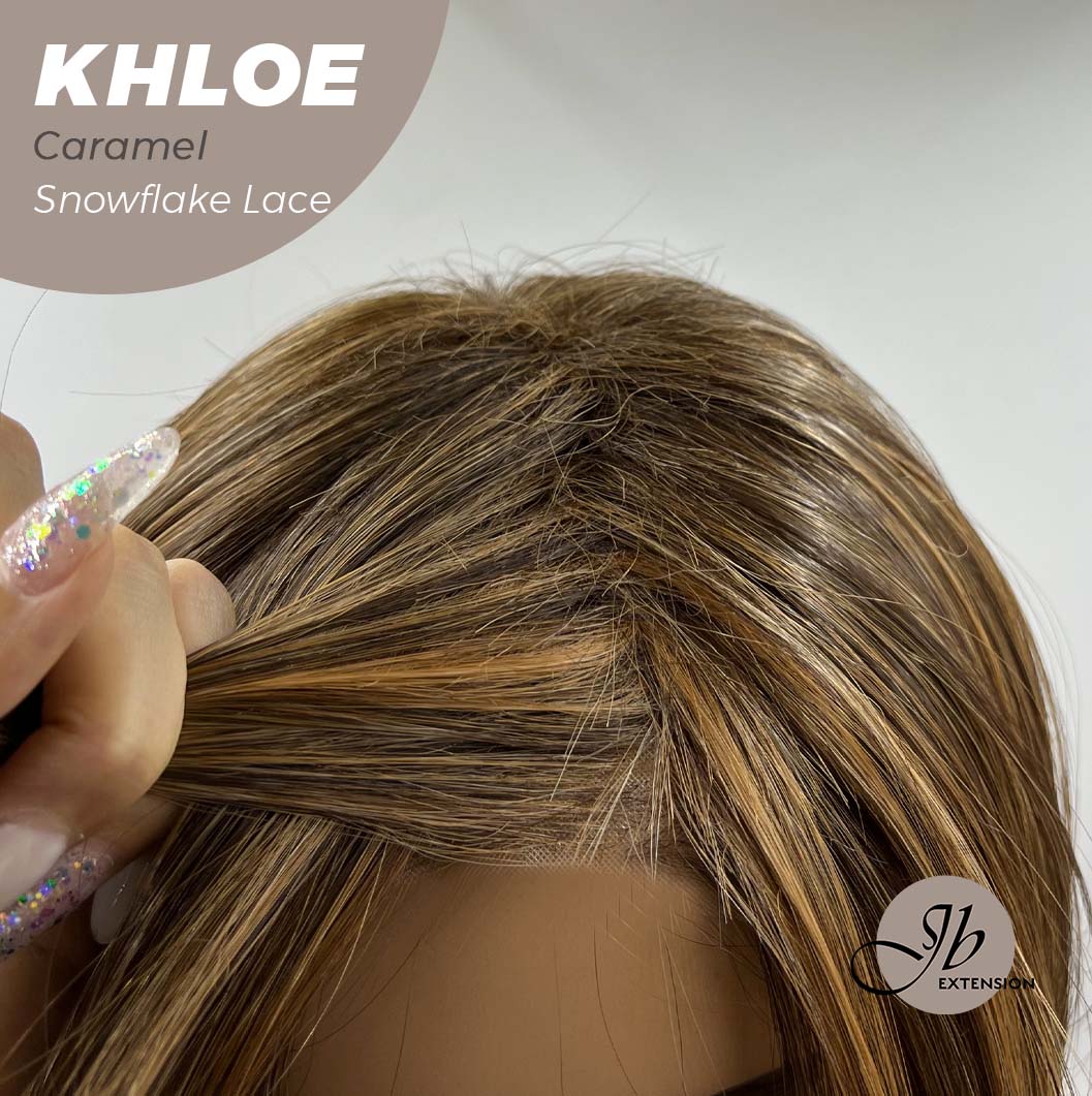 [PRE-ORDER] JBEXTENSION 12 Inches Bob Cut Caramel Pre-Cut Snowflake Lace Frontlace Glueless Wig KHLOE LACE【PERMATEASE】【BENDY EAR TABS】- M/L Alexwigs