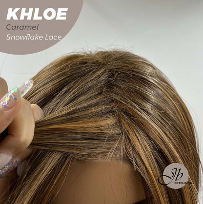 [PRE-ORDER] JBEXTENSION 12 Inches Bob Cut Caramel Pre-Cut Snowflake Lace Frontlace Glueless Wig KHLOE LACE【PERMATEASE】【BENDY EAR TABS】- M/L Alexwigs