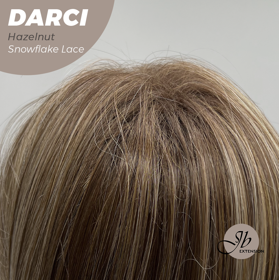 JBEXTENSION 25 Inches Hazelnut Blonde Highlight Pre-Cut Snowflake Lace Frontlace Glueless Wig DARCI HAZELNUT【PERMATEASE】【BENDY EAR TABS】 Alexwigs