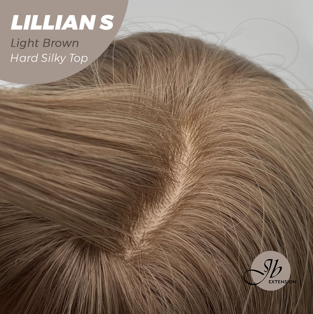 JBEXTENSION 22 Inches Scalpiana Light Brown Curly 3.5X4 Hard Silky Top Natural Scalp Effect Wig LILLIAN S LIGHT BROWN Alexwigs