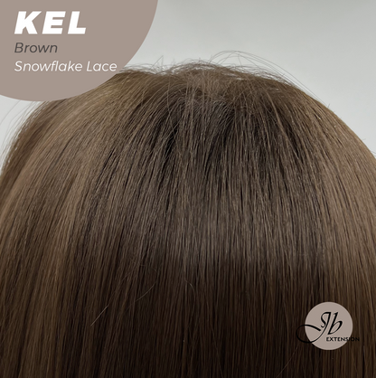 JBEXTENSION 22 Inches Brown Pre-Cut Snowflake Lace Frontlace Glueless Wig KEL BROWN【PERMATEASE】【BENDY EAR TABS】- M/L Alexwigs