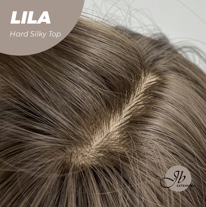 JBEXTENSION 20 Inches Scalpiana Cold Brown Wolf Cut 3.5X4 Hard Silky Top Natural Scalp Effect Wig With Bangs LILA Alexwigs