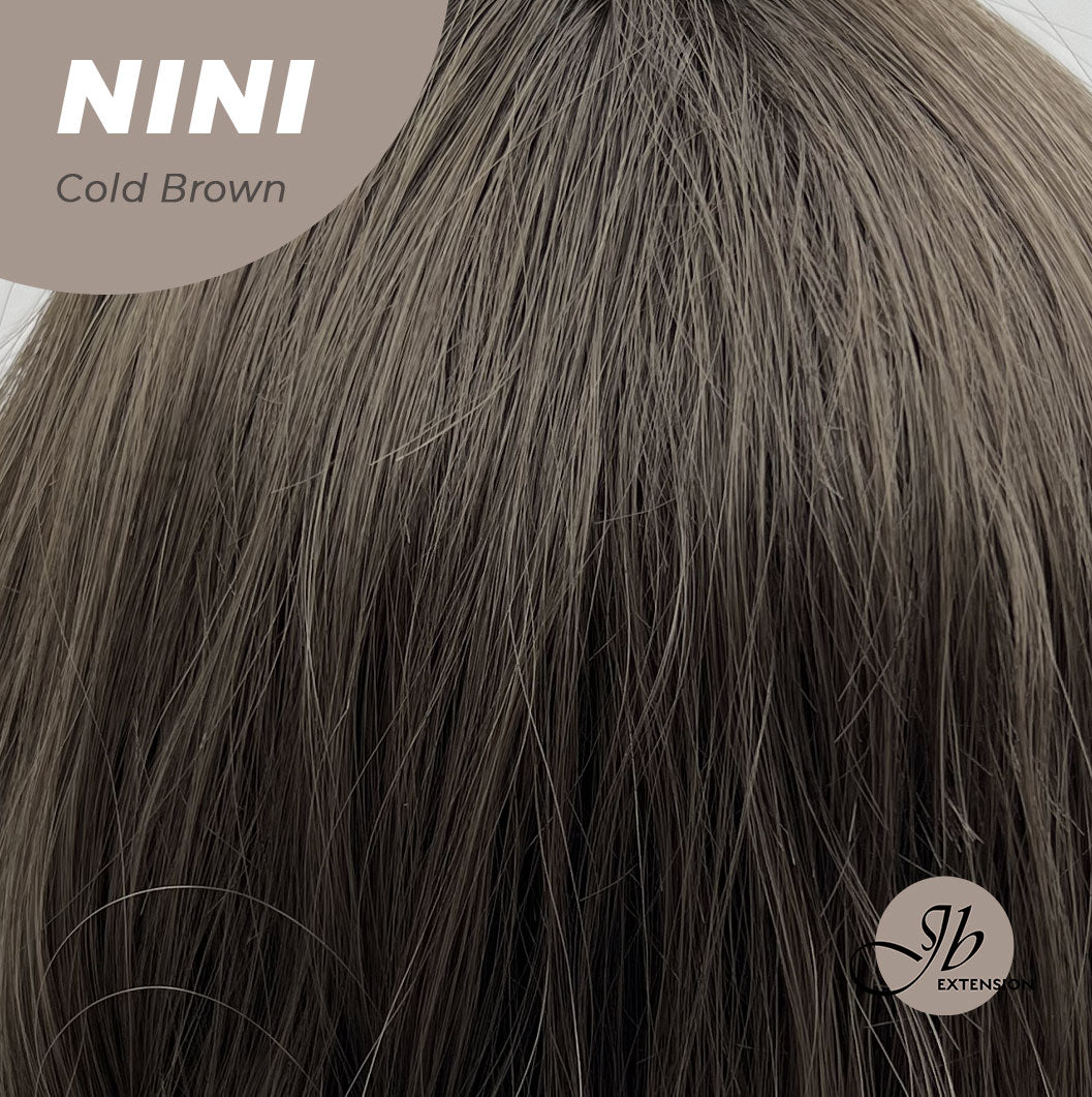 JBEXTENSION 24 Inches Cold Brown Body Wave Wig With Cute Bangs NINI Alexwigs