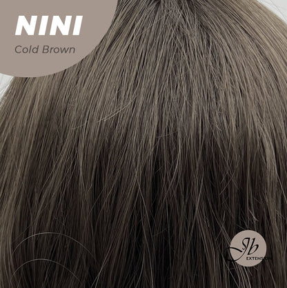 JBEXTENSION 24 Inches Cold Brown Body Wave Wig With Cute Bangs NINI Alexwigs