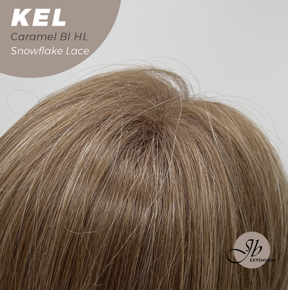JBEXTENSION 22 Inches Caramel Blonde Highlight Pre-Cut Snowflake Lace Frontlace Glueless Wig KEL CARAMEL BLONDE HIGHLIGHT【PERMATEASE】【BENDY EAR TABS】 Alexwigs
