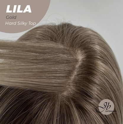 JBEXTENSION 20 Inches Scalpiana Blonde Wolf Cut 3.5X4 Hard Silky Top Natural Scalp Effect Wig With Bangs LILA GOLD Alexwigs