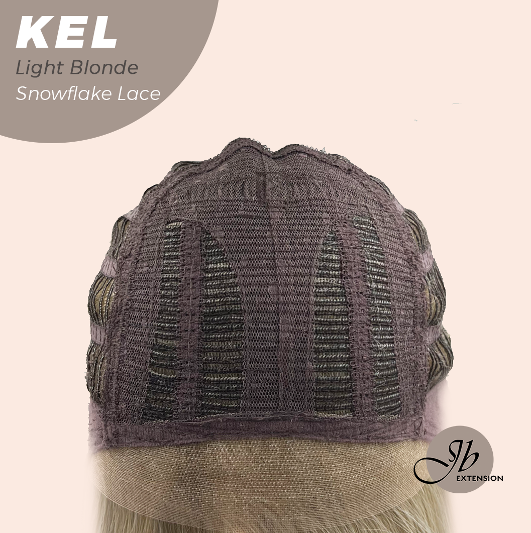 JBEXTENSION 22 Inches Light Blonde Pre-Cut Snowflake Lace Frontlace Glueless Wig KEL LIGHT BLONDE【PERMATEASE】【BENDY EAR TABS】- M/L Alexwigs
