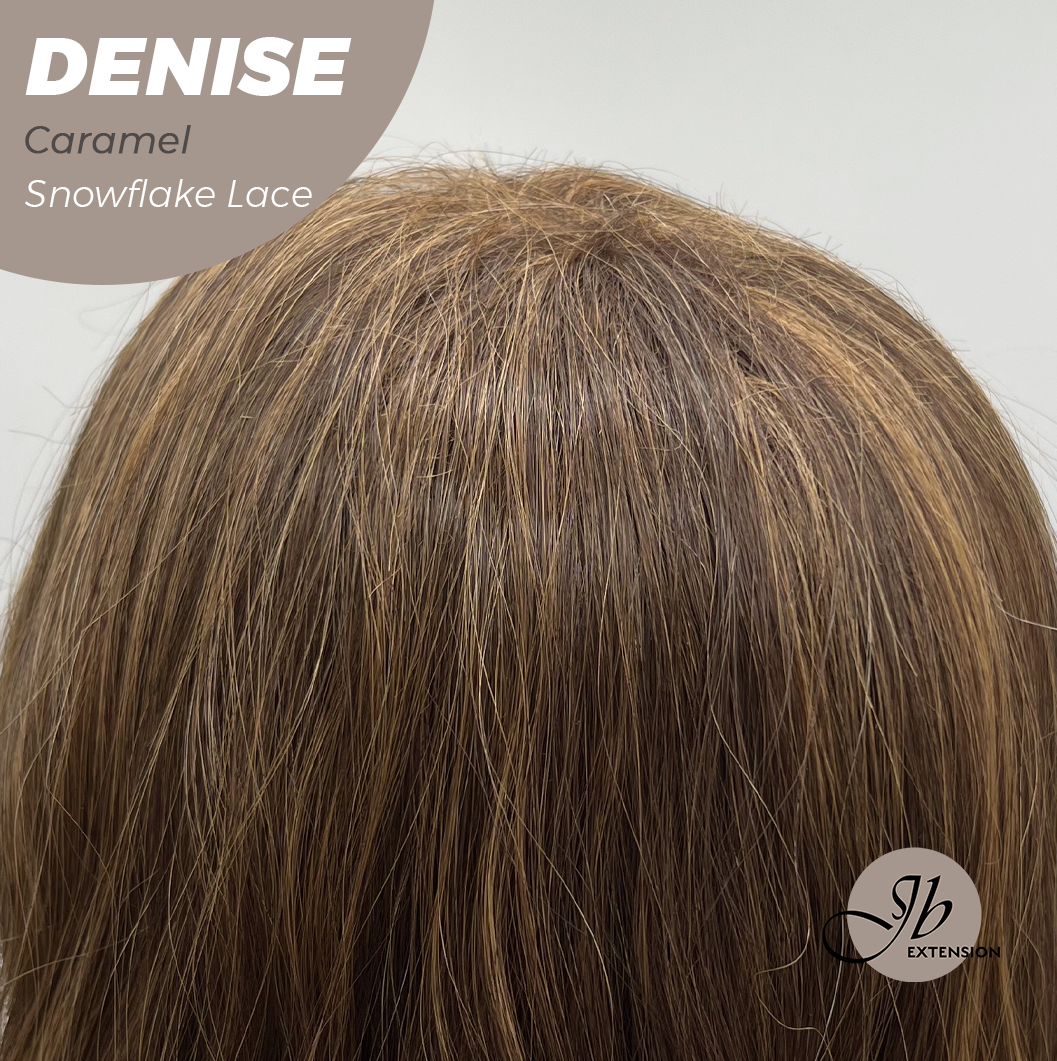 JBEXTENSION 24 Inches Caramel Wave Pre-Cut Snowflake Lace Frontlace Glueless Wig DENISE CARAMEL【PERMATEASE】【BENDY EAR TABS】- M/L Alexwigs