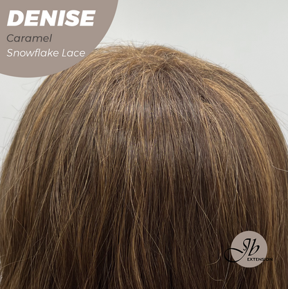 JBEXTENSION 24 Inches Caramel Wave Pre-Cut Snowflake Lace Frontlace Glueless Wig DENISE CARAMEL【PERMATEASE】【BENDY EAR TABS】- M/L Alexwigs