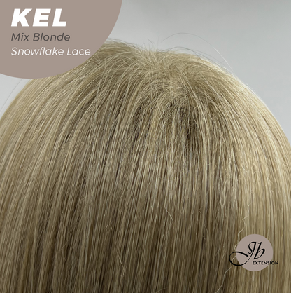 JBEXTENSION 22 Inches Mix Blonde Pre-Cut Snowflake Lace Frontlace Glueless Wig KEL MIX BLONDE【PERMATEASE】【BENDY EAR TABS】- S/M Alexwigs