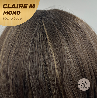 [PRE-ORDER] JBEXTENSION CLAIRE MONO Partial Monofilament Wig 22 Inches Brown With Highlight Partial Mono Lace Glueless Wig CLAIRE MONO【BENDY EAR TABS】 Alexwigs
