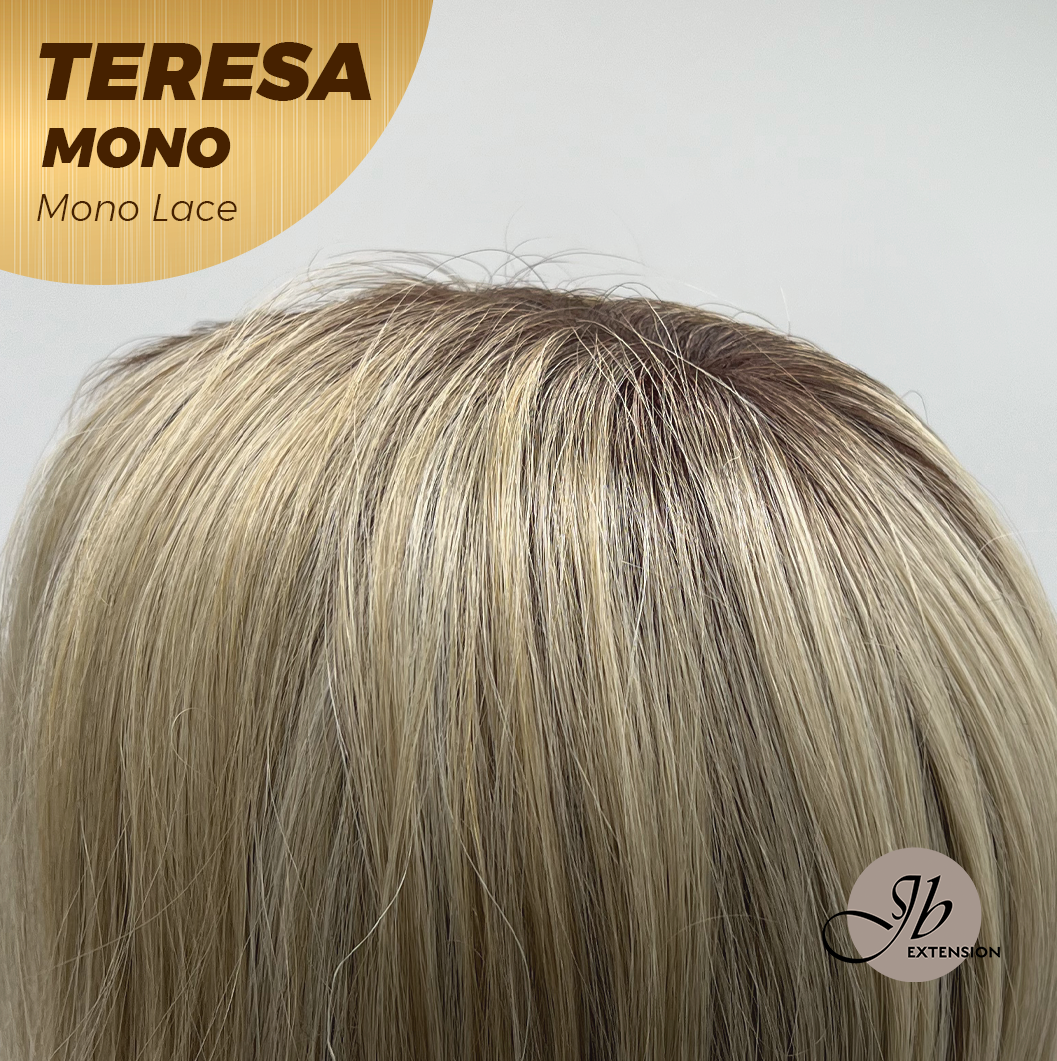 [PRE-ORDER] JBEXTENSION TERESA MONO 16INCH Monofilament Handmade Wig 6X5 Full Monofilament Hand Tied Top Wig 16 Inches Mix Blonde Curly Mono Lace Wig With Anti-slip Silicone Strips Glueless Wig TERESA MONO - 16Inch【BENDY EAR TABS】 Alexwigs