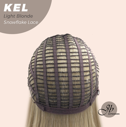 JBEXTENSION 22 Inches Light Blonde Pre-Cut Snowflake Lace Frontlace Glueless Wig KEL LIGHT BLONDE【PERMATEASE】【BENDY EAR TABS】- S/M Alexwigs