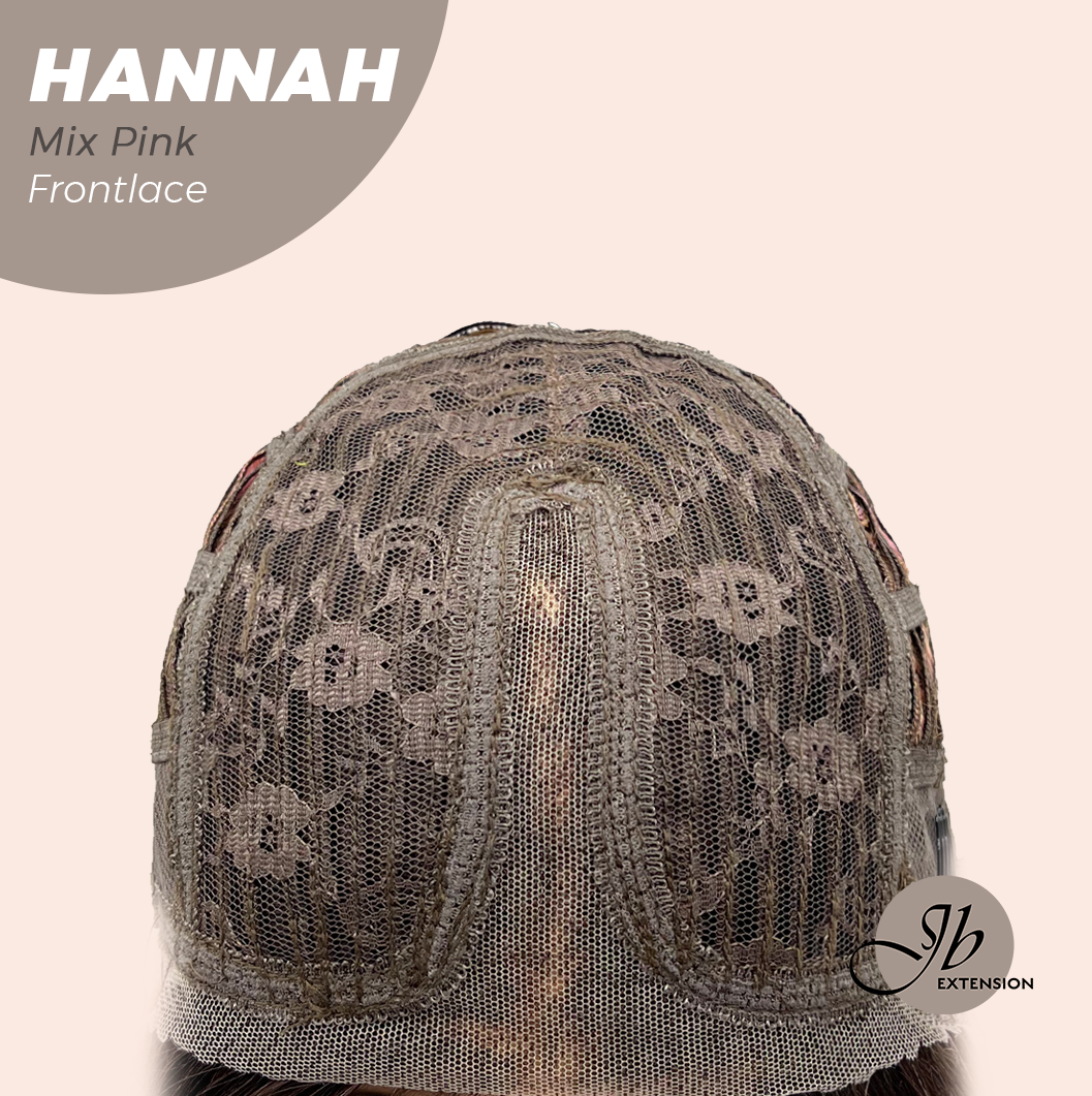 JBEXTENSION 20 Inches Mix Pink Pre-Cut Frontlace Glueless Wig with Bangs HANNAH MIX PINK Alexwigs