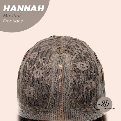 JBEXTENSION 20 Inches Mix Pink Pre-Cut Frontlace Glueless Wig with Bangs HANNAH MIX PINK Alexwigs