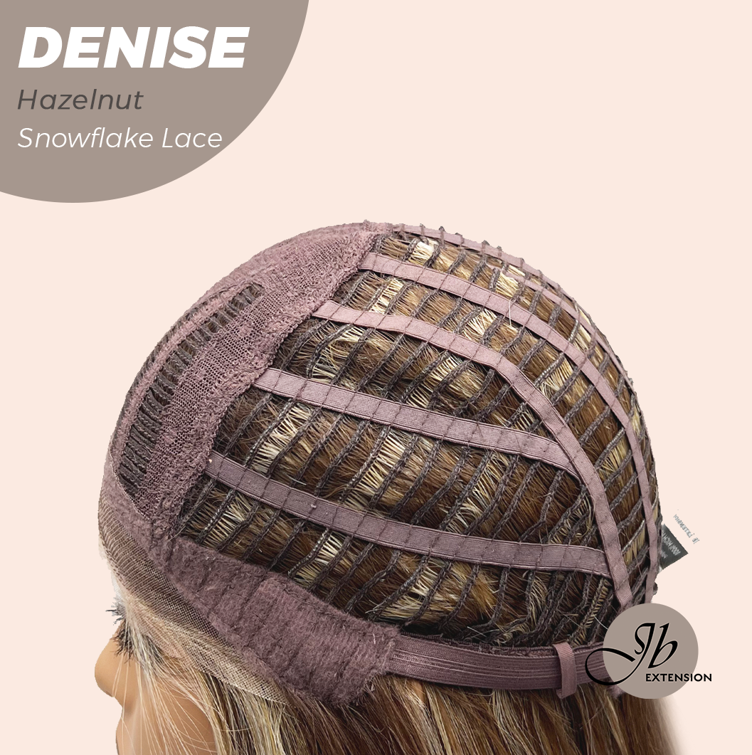 JBEXTENSION 24 Inches Hazelnut Wave Pre-Cut Snowflake Lace Frontlace Glueless Wig DENISE HAZELNUT【PERMATEASE】【BENDY EAR TABS】 Alexwigs