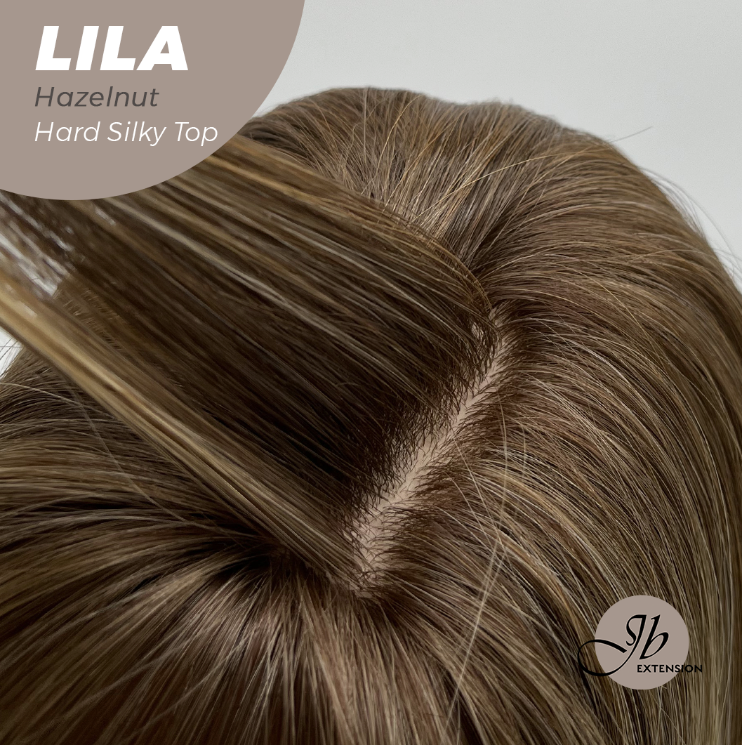 JBEXTENSION 20 Inches Scalpiana Hazelnut Wolf Cut 3.5X4 Hard Silky Top Natural Scalp Effect Wig With Bangs LILA HAZELNUT Alexwigs