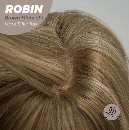 JBEXTENSION 22 Inches Scalpiana Brown With Highlight Wolf Cut 3.5X4 Hard Silky Top Natural Scalp Effect Wig ROBIN BROWN HIGHLIGHT Alexwigs