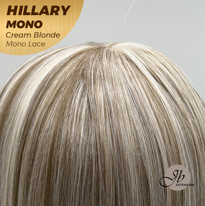 [PRE-ORDER] JBEXTENSION HILLARY MONO CREAM BLONDE Monofilament Handmade Wig 6X5 Full Monofilament Hand Tied Top Wig 16 Inches Cream Blonde Straight Mono Lace Wig With Anti-slip Silicone Strips Glueless Wig HILLARY MONO CREAM BLONDE【BENDY EAR TABS】