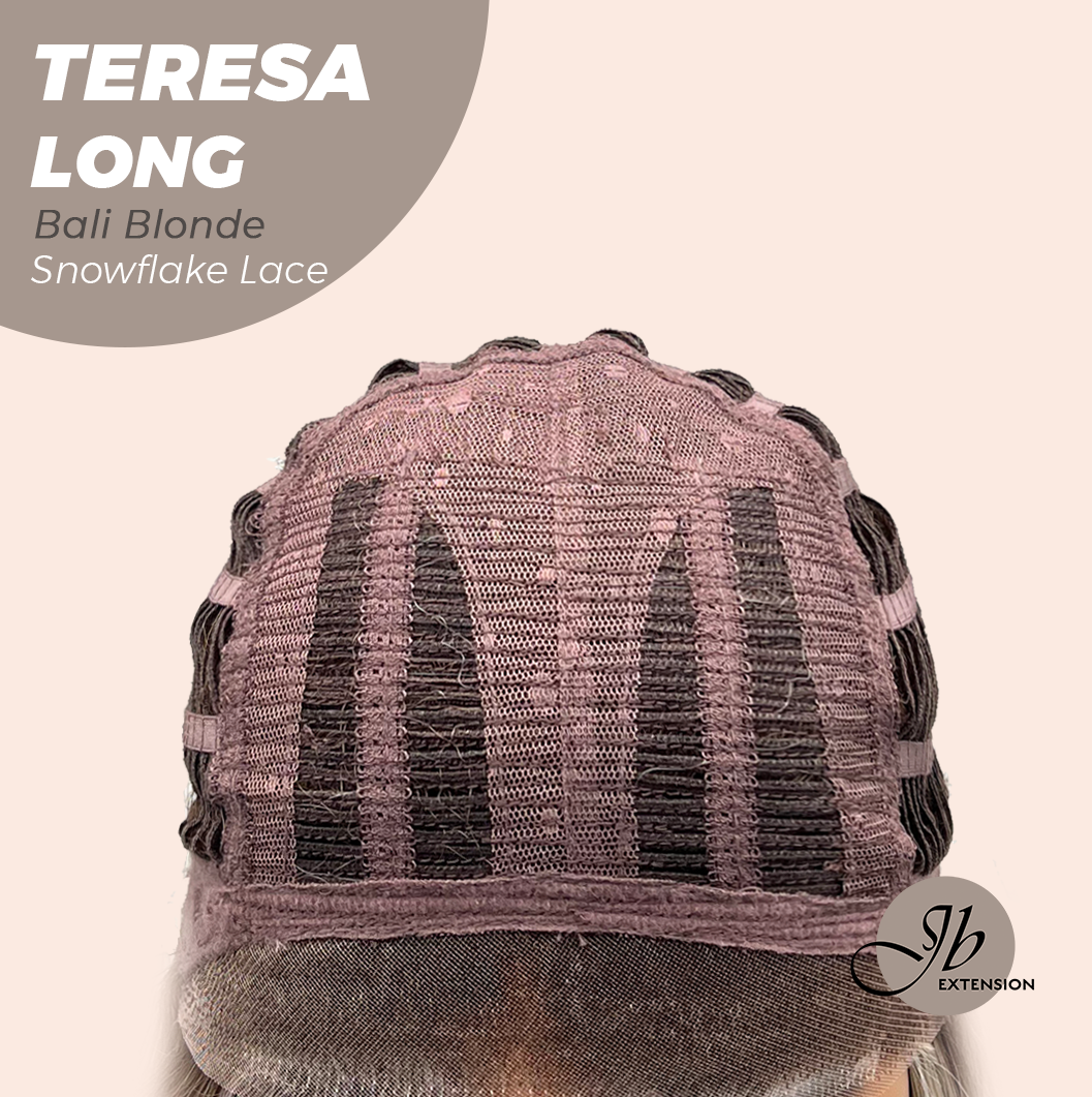 JBEXTENSION 22 Inches Long Bali Blonde Pre-Cut Snowflake Lace Frontlace Glueless Wig TERESA LONG BALI BLONDE【PERMATEASE】【BENDY EAR TABS】 Alexwigs